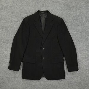 Express Blazer Mens 38R Black Cotton Two Button Sport Coat Jacket Lined